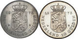 NETHERLANDS 10 Gulden (2pcs) 1973 Queen Wilhelmina. UNC & Proof (in original box of issue). fast Stempelfrisch, PP
