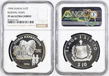 SAMOA Silver 10 Tala 1994 Tigris Expedition / Burning of the Ship. Top Pop! NGC PF 66 UC