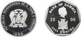 St. Thomas & Principe/Zambia 2000 Dobras & 4000 Kwacha 1998/2000 Proof Silver 5 Cedis (1 Oz.) Coin. Alien Life Form. PP