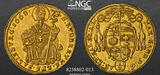 AUSTRIA 1668 Salzburg, Maximilian Gandolph. Gold 1/2 Ducat Coin. Top Pop! NGC MS 62