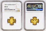 AUSTRIA 1895 Franz Josef I. Gold Ducat Coin. NGC MS 63