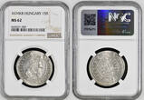 HUNGARY 1674 KB Emperor Leopold I. Silver 15 Krajczar Coin. Early bust-type! NGC MS 62