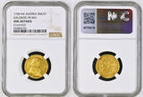 AUSTRIA-SALZBURG 1758 Sigismund Graf von Schrattenbach. Gold Ducat Coin. NGC UNC