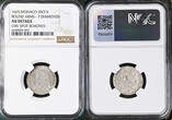 Monaco 1665 Louis I. Silver 5 Sols (1/12 Ecu) Coin. NGC AU