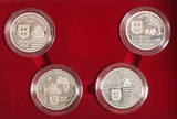 200 Escudos (4pcs) 1993, Portugal. Portuguese Discoveries. Arrival in Japan Proof Silver Mint Set. PP