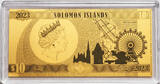 SOLOMON ISLANDS 10 Dollars (2 pcs!) 2022/2023 Vienna Ferris Wheel / 175th Birthday of Franz Joseph I. Prägefrisch in Originalkapseln!
