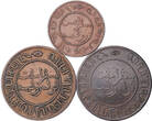 NETHERLANDS 1 & 2½ Cents (3pcs) 1859-1897 Utrecht. Silver Lion Daalder (Löwentaler / Dog Dollar) Coin. SS-Vzgl.