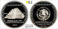 Mexico 10 Nuevos Pesos (5 Oz) 1993 El Tajín (Tajin pyramid). PCGS PR 66 DCAM