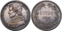 VATICAN Scudo 1854, Vatican, Pope Pius IX. Silver Scudo Romano Coin. -