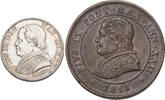 VATICAN 1 Lira + 4 Soldi (2pcs) 1868 Sehr Schön+