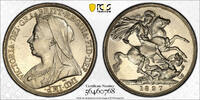Great Britain Crown 1897 (LX) Queen Victoria. PCGS UNC 850,00 EUR675,00 EUR  zzgl. 15,00 EUR Versand
