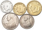 Monaco 1, 2, 10 & 20 Francs (5pcs) 1943-1947 Louis II. Vzgl-Stgl. 52,00 EUR39,00 EUR  zzgl. 10,00 EUR Versand