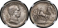 ITALY 2L Kingdom of Italy, Victor Emmanuel III. Silver 2 Lire Coin. -