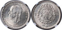 SWEDEN 2 Kronor Kingdom of Sweden, Gustaf V. Silver 2 Kronor Coin. -