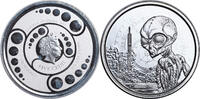 GHANA 5 Cedis Proof Silver 5 Cedis (1 Oz.) Coin. Alien Life Form. -