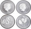 AUSTRALIA 1 Dollar (2pcs) Chinese Dragon Issues. Pure Silver 1 Dollar (1 Oz) Coin Bars. 2pcs! -