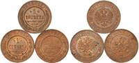 RUSSIA 1 Kopek (3pcs) Nicholas II. -