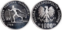 POLAND 1000 Zlotych Proof Trial Strike Silver 1000 Zlotych Coin. Probá! -
