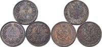 AUSTRIA 4 Kreuzer (3pcs) Francis Joseph I. -