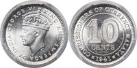 Malaya 10C George VI. Silver 10 Cents Coin. PCGS -