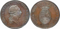 Denmark 2/3 Speciedaler Christian VII. Original proof copper pattern, struck at the Soho mint! -