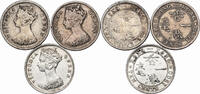 HONG KONG 10 Cents (3pcs) Hong Kong. British -