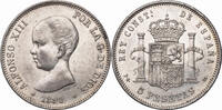 SPAIN 5 Pesetas 1891 PGM Alfonso XIII. Sehr Sch&ouml;n+ (Kratzer!) 89,00 EUR75,00 EUR  zzgl. 12,00 EUR Versand