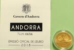 Andorra The Andorra Constitution 25 years. First Andorra Euro gold coin. 50 Euro 2018 Proof