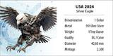 Silbermünze USA Silver Eagle KI Cyber Eagle (8) 2024 1 oz Farbe Stempelglanz