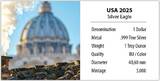 Vereinigte Staaten 1 Dollar Silbermünze 1 oz American Eagle Habemus Papam Papst Pope Leo XIV 2025 Farbe Stempelglanz