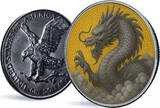 Polen 1 Dollar 2025 Silbermünze 1 oz American Eagle Dragon of Order Farbe Drache Silber Münze 999 prägefrisch / Neuware