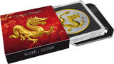 10 Yuan Silbermünze 1 oz China Dragon Chinesischer Drache 2025 teilvergoldet Stempelglanz - teilvergoldet