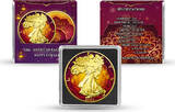 Vereinigte Staaten 1 Dollar Silbermünze 1 oz American silver Eagle 2025 - Diwali - Farbe - Teilvergoldet CoA Farbe, Teilvergoldet