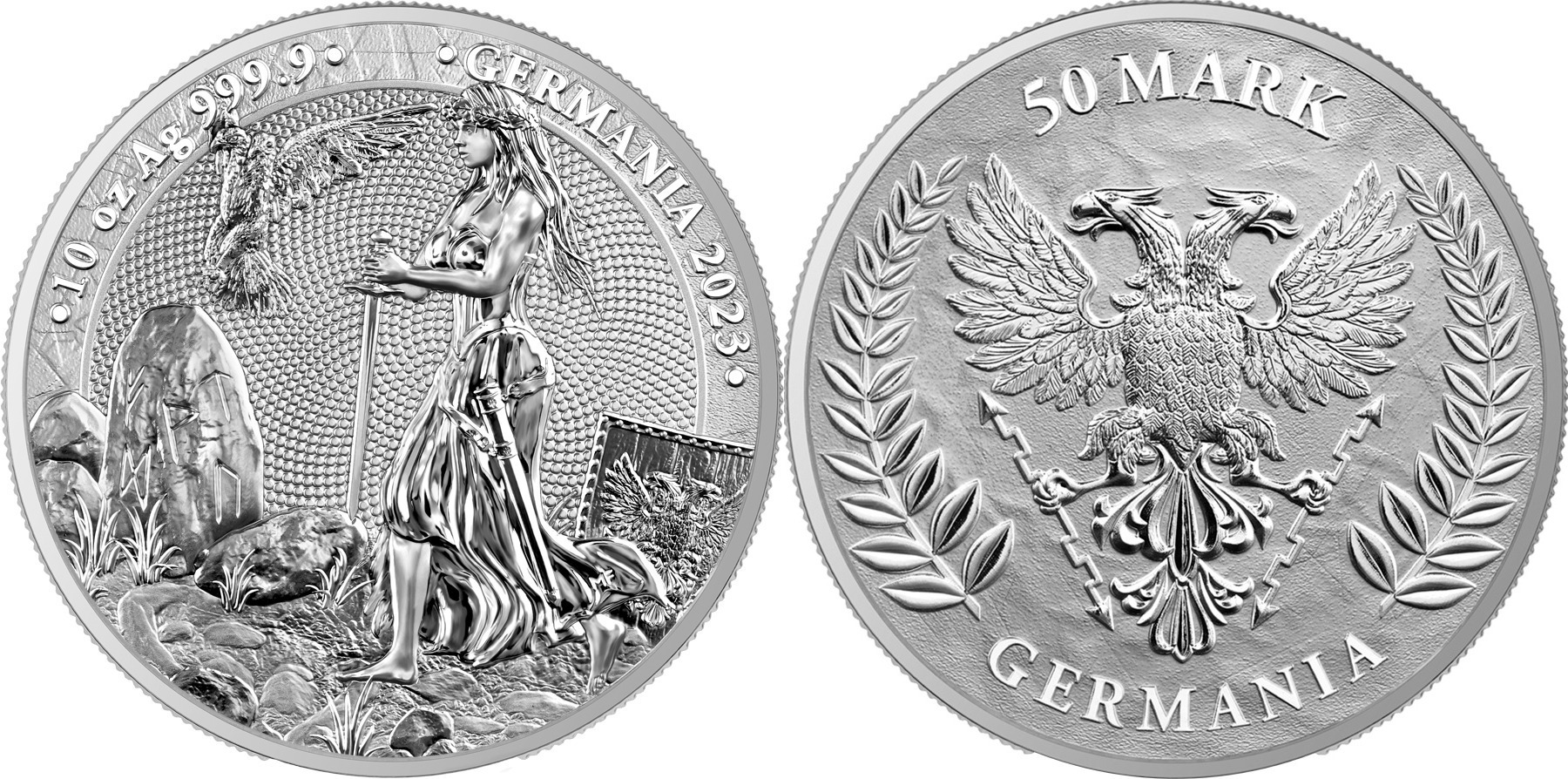 Germania Mint Germania 2022 2024 10 oz 999 Silber Feinsilber 50 Mark