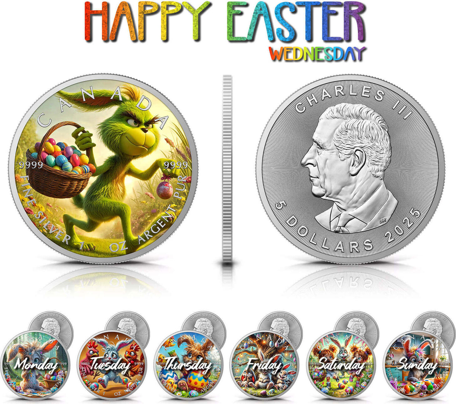 1 Oz Maple Leaf Silbermünze Frohe Ostern 2025 - Limitierte Auflage 999 Feinsilber