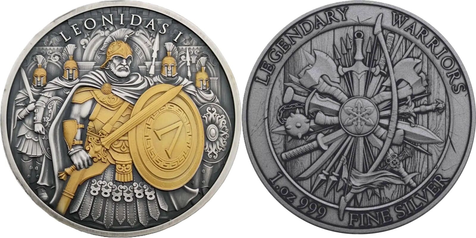 1 X 1 Oz Silbermedaille "Legendary Warriors - Eric Bloodaxe" -BU
