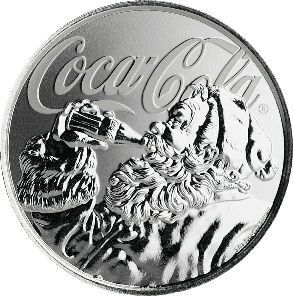 Fiji 1 Dollar 2019 Coca Cola® Santa Claus Klaus 1 oz 999