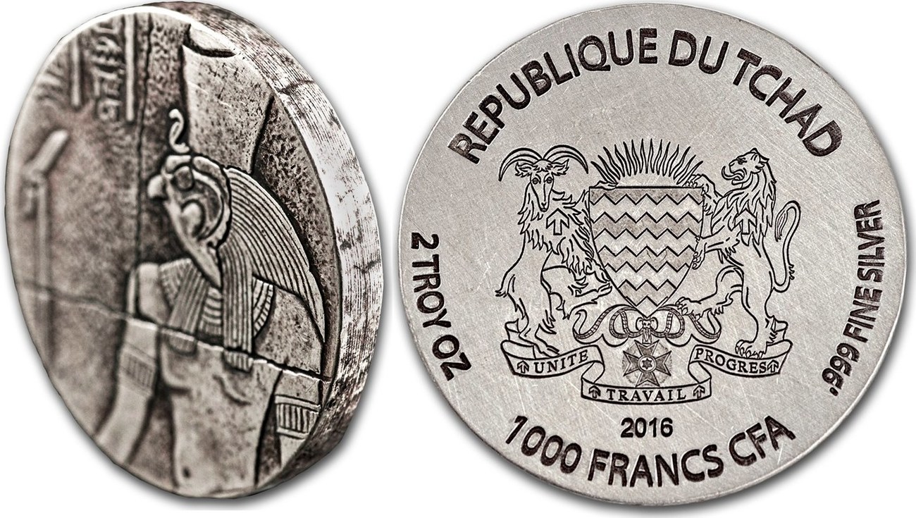 Tschad 1000 Francs 2016 Horus Republic of Chad 2 oz 999 ...