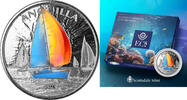 Karibik Inseln 2 Dollars Silbermünze 1 Oz Anguilla 2 Dollar EC8 Segelregatta 2023 Color Farbe Stempelglanz Farbe
