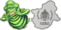 2 oz Ghostbusters 2024 Silbermünze Niue 40th Anniversary Slimer 999 Antik Finish Farbe