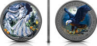 USA 1 USD Silbermünze USA Halloween 2024 Ghost Night 1 oz Silber 999 American Eagle Farbe -