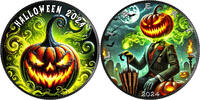 USA 1 USD Silbermünze 1 oz ASE - Halloween 2024 - Ruthenium - Farbe -