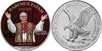 Vereinigte Staaten Silbermünze 1 oz American Eagle Habemus Papam Papst Pope Leo XIV 2025 Farbe 1 Dollar 2025 Stempelglanz