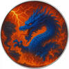 Polen 1 Dollar 2025 Silbermünze 1 oz American Eagle Dragon of Chaos Farbe Drache Silber Münze 999 prägefrisch / Neuware