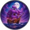 Polen 1 Dollar 2025 Silbermünze 1oz American Eagle Masters of the Seas #3 Amethyst Crown Antik Farbe prägefrisch / Neuware / Antik-Finish