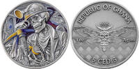 Silbermünze 1 oz Mememto Mori Miner 2025 Color Proof Ghana 5 Credis Silber