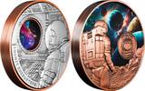 Samoa 1 Dollar Kupfer - Silbermünze 355 Gramm Cosmic Encounters 2025 rotierendem Fenster AF HR Antik Finish - High Relief - Farbe