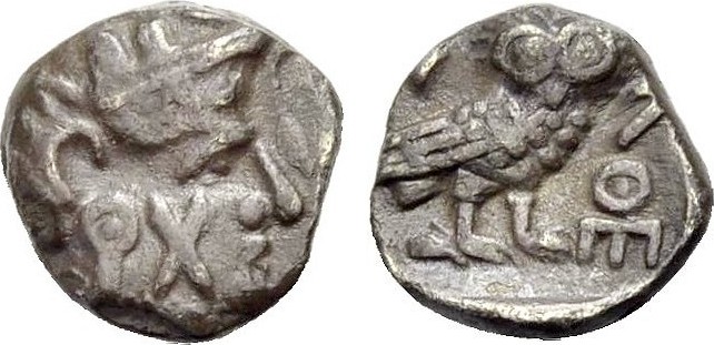 GRIECHISCHE MÜNZEN Vierteldrachmon 4./ 3. Jh. ARABIEN: IMITATION