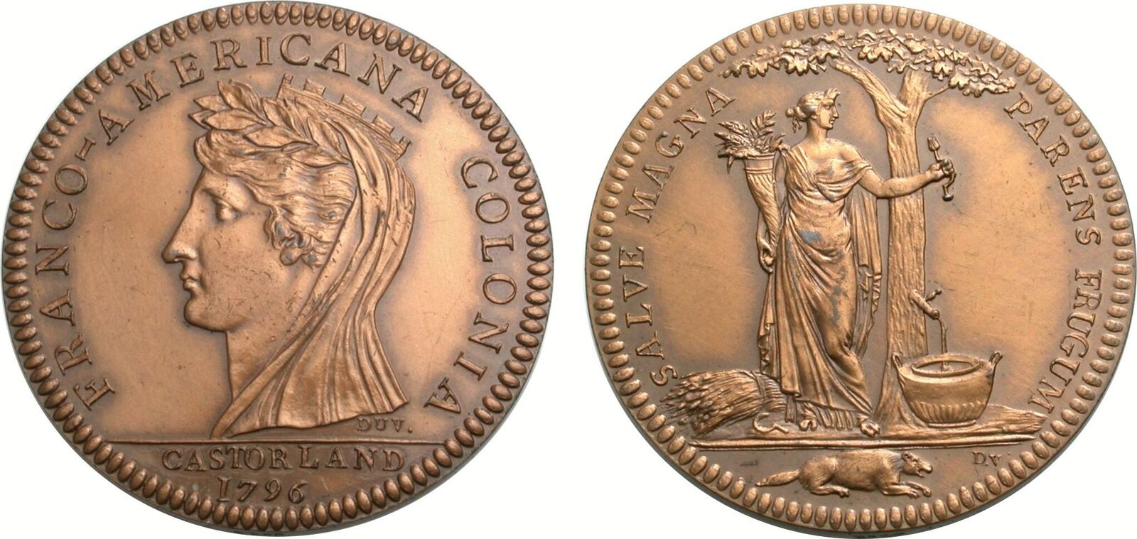 USA Bronzejeton 1796 Castorland Prägefrisch