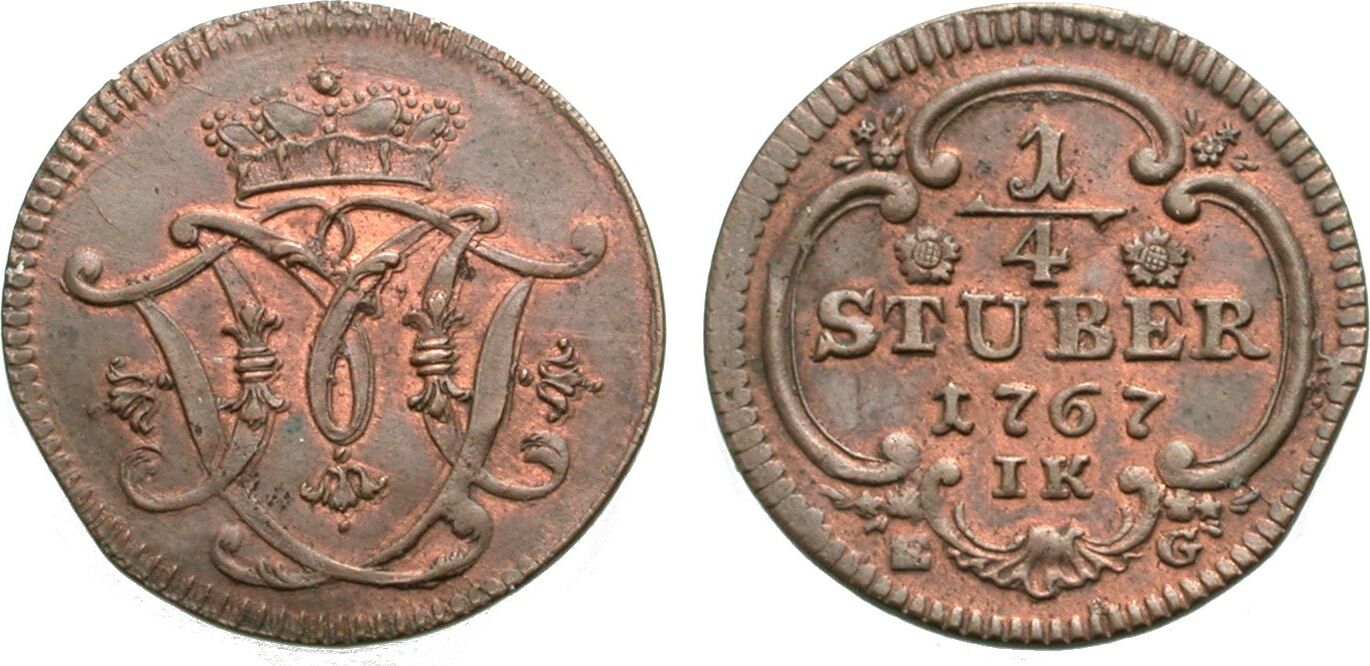 KÖLN 1/4 Stüber 1767 MAXIMILIAN FRIEDRICH VON KÖNIGSEGGROTHENFELS